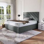 Chicago Upholstered Ottoman Bed - Charcoal Chenille