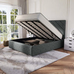 Chicago Upholstered Ottoman Bed - Charcoal Chenille