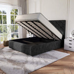 Chicago Upholstered Ottoman Bed - Charcoal Coniston