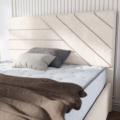 Chicago Upholstered Ottoman Bed - Cream Naples