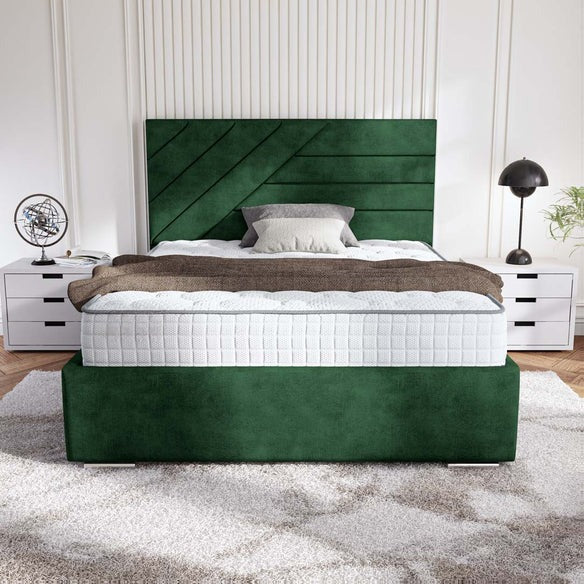 Chicago Upholstered Ottoman Bed - Emerald Coniston