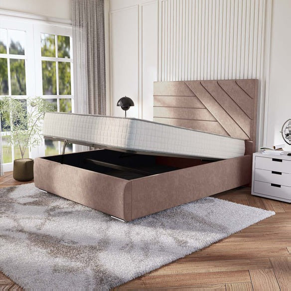 Chicago Upholstered Ottoman Bed - Mauve Naples