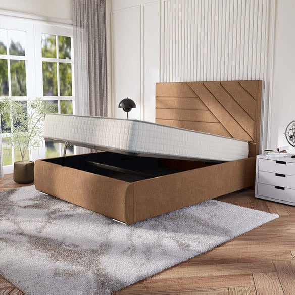 Chicago Upholstered Ottoman Bed - Mink Naples