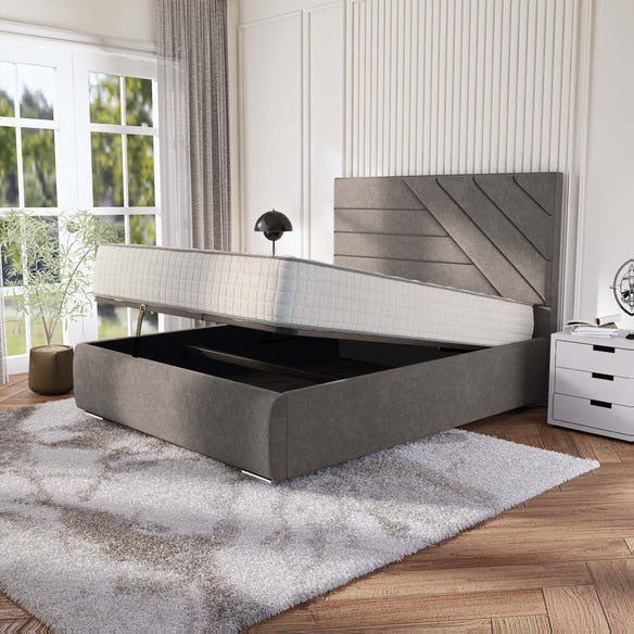 Chicago Upholstered Ottoman Bed - Slate Grey Naples