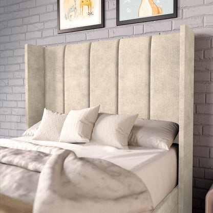 Cidra Kids Wingback Ottoman Divan Bed - Almond Coniston