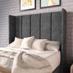 Cidra Kids Wingback Ottoman Divan Bed - Charcoal Coniston