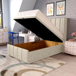 Cidra Kids Wingback Ottoman Divan Bed - Cream Chenille