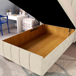 Cidra Kids Wingback Ottoman Divan Bed - Cream Plush Velvet