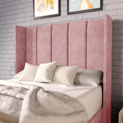 Cidra Kids Wingback Ottoman Divan Bed - Pink Coniston