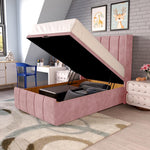 Cidra Kids Wingback Ottoman Divan Bed - Pink Coniston