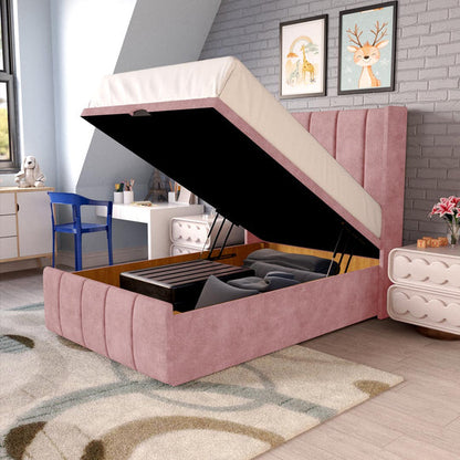 Cidra Kids Wingback Ottoman Divan Bed - Pink Coniston