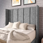 Cidra Kids Wingback Ottoman Divan Bed - Silver Chenille