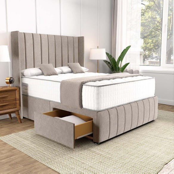 Cidra Wingback Divan Bed - Seal Grey Naples