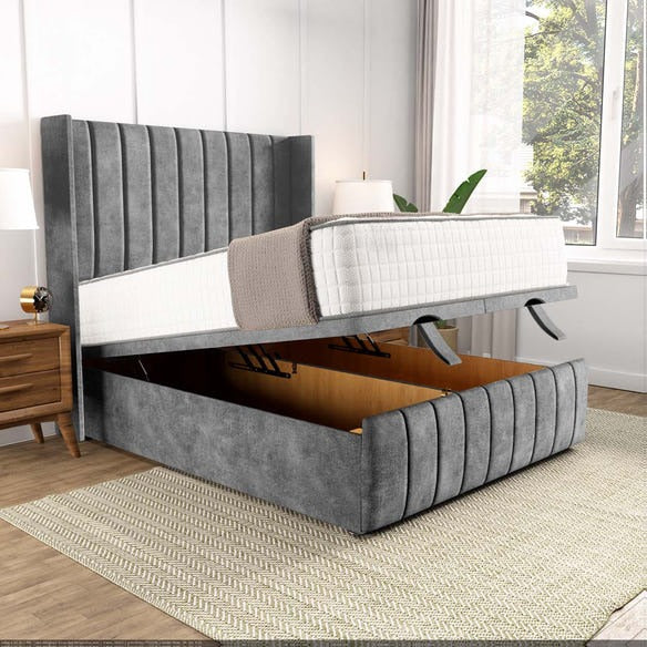 Cidra Wingback Ottoman Divan Bed - Armour Coniston