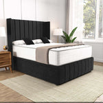 Cidra Wingback Ottoman Divan Bed - Black Naples