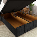 Cidra Wingback Ottoman Divan Bed - Black Naples