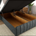 Cidra Wingback Ottoman Divan Bed - Charcoal Chenille