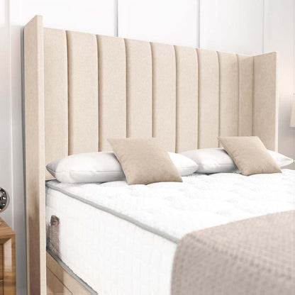Cidra Wingback Ottoman Divan Bed - Cream Naples
