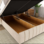Cidra Wingback Ottoman Divan Bed - Cream Naples