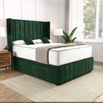 Cidra Wingback Ottoman Divan Bed - Emerald Coniston