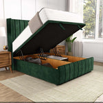 Cidra Wingback Ottoman Divan Bed - Emerald Coniston