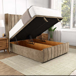 Cidra Wingback Ottoman Divan Bed - Mink Coniston