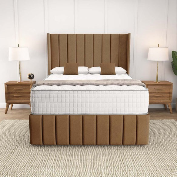 Cidra Wingback Ottoman Divan Bed - Mink Naples