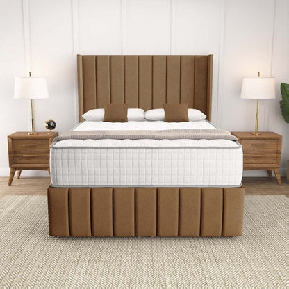 Cidra Wingback Ottoman Divan Bed - Mink Naples