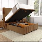 Cidra Wingback Ottoman Divan Bed - Mink Naples