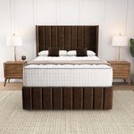 Cidra Wingback Ottoman Divan Bed - Mocca Plush Velvet