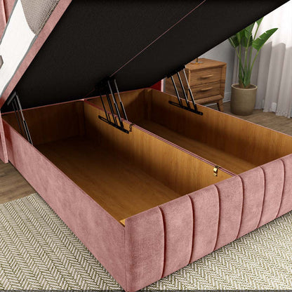 Cidra Wingback Ottoman Divan Bed - Pink Coniston