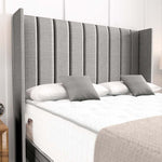 Cidra Wingback Ottoman Divan Bed - Silver Linoso