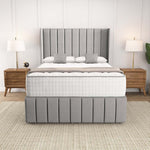 Cidra Wingback Ottoman Divan Bed - Silver Linoso