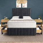 Sydney Divan Bed - Black Plush Velvet