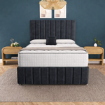 Sydney Divan Bed - Black Plush Velvet