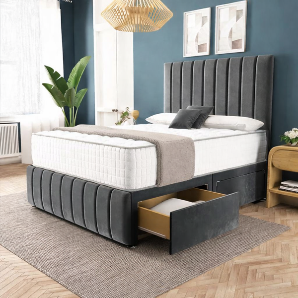 Sydney Divan Bed - Cream Plush Velvet