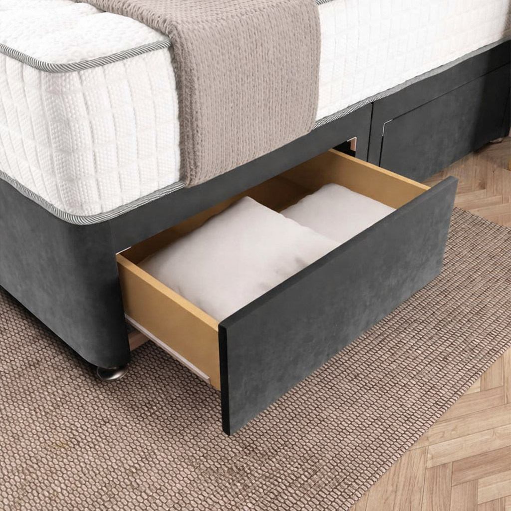 Sydney Divan Bed - Cream Plush Velvet