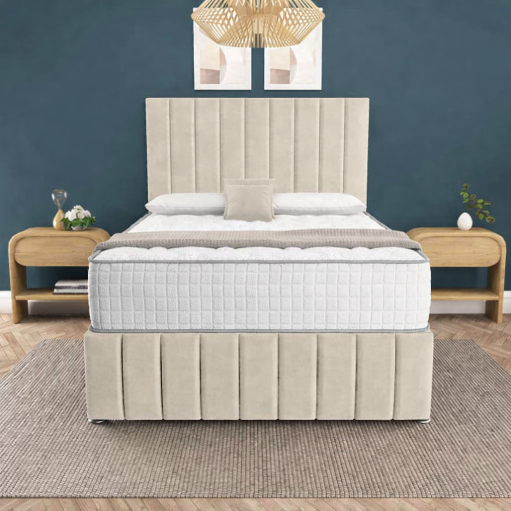 Sydney Divan Bed - Steel Plush Velvet