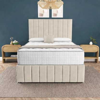Sydney Divan Bed - Steel Plush Velvet