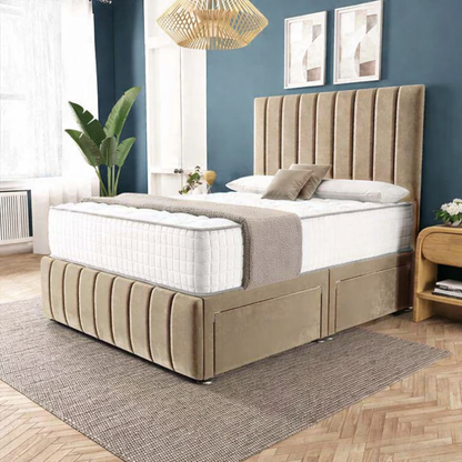 Sydney Divan Bed - Mink Plush Velvet