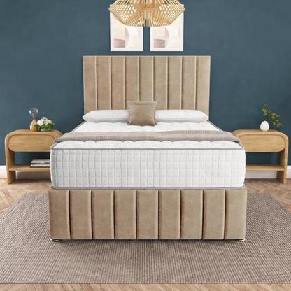 Sydney Divan Bed - Mink Plush Velvet