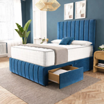 Sydney Divan Bed - Blue Plush Velvet