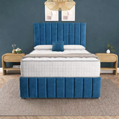 Sydney Divan Bed - Blue Plush Velvet