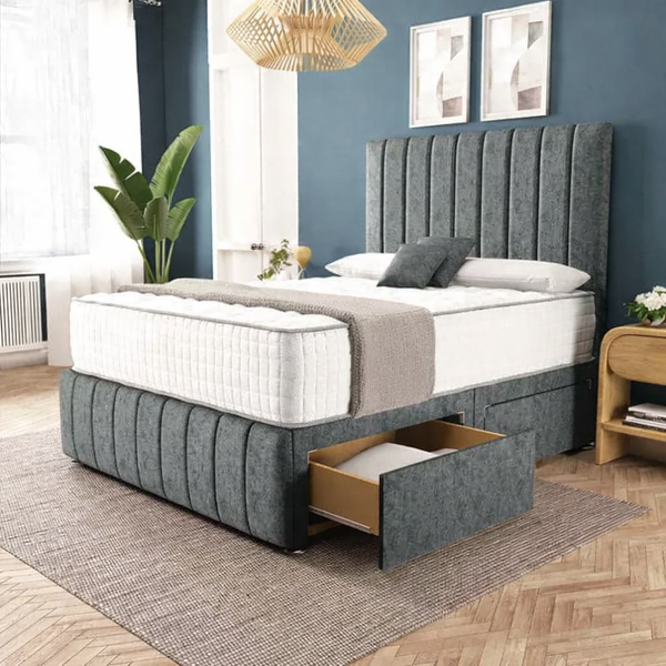 Sydney Divan Bed - Charcoal Chenille