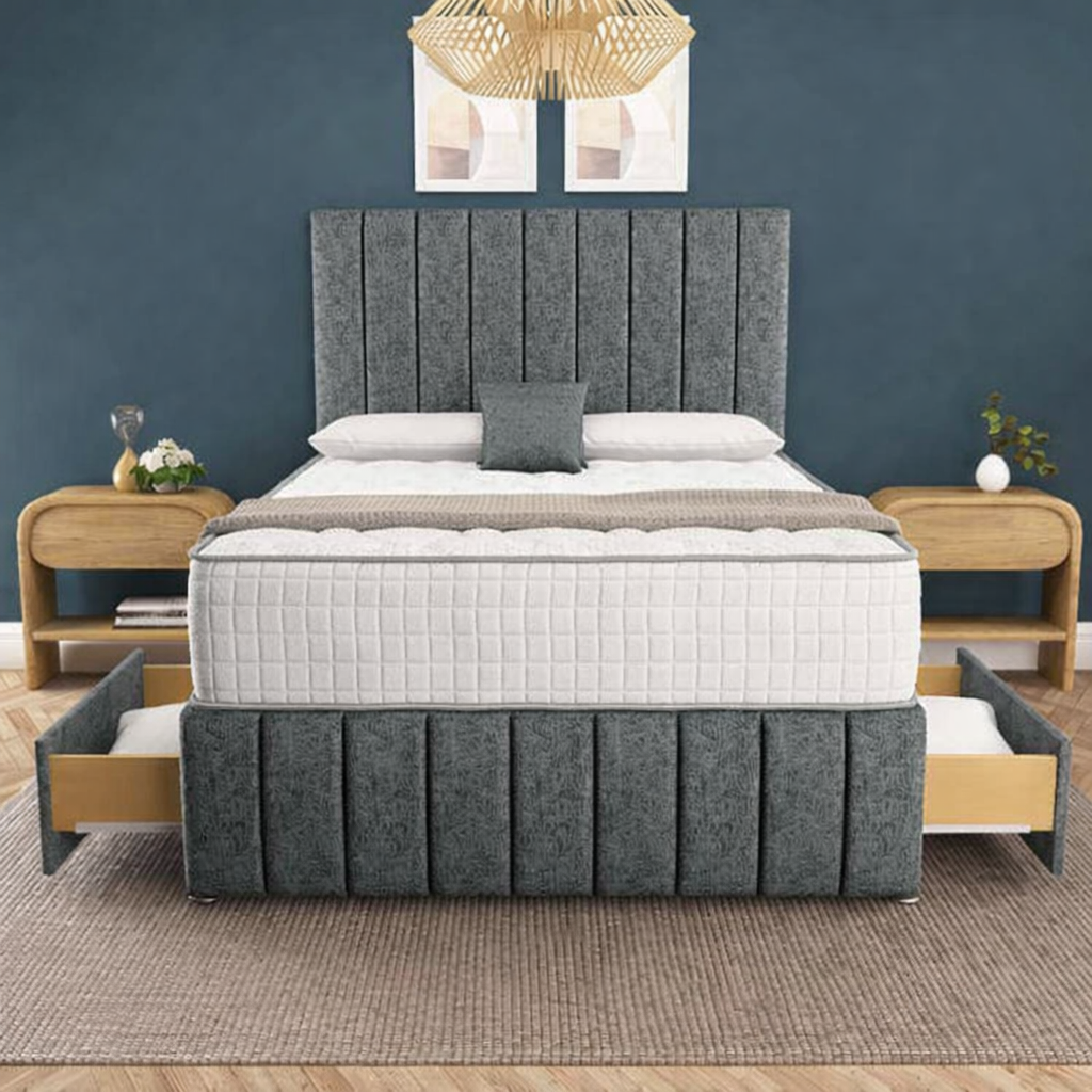 Sydney Divan Bed - Charcoal Chenille