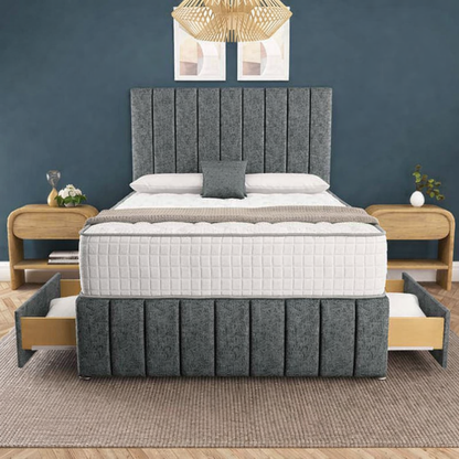 Sydney Divan Bed - Charcoal Chenille