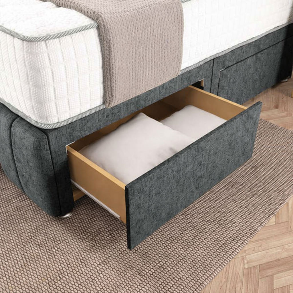 Sydney Divan Bed - Charcoal Chenille