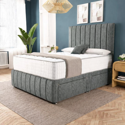 Sydney Divan Bed - Charcoal Chenille