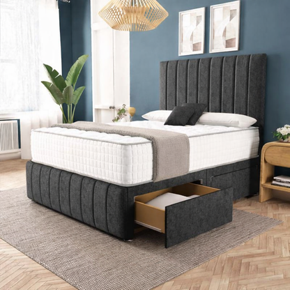 Sydney Divan Bed - Black Chenille
