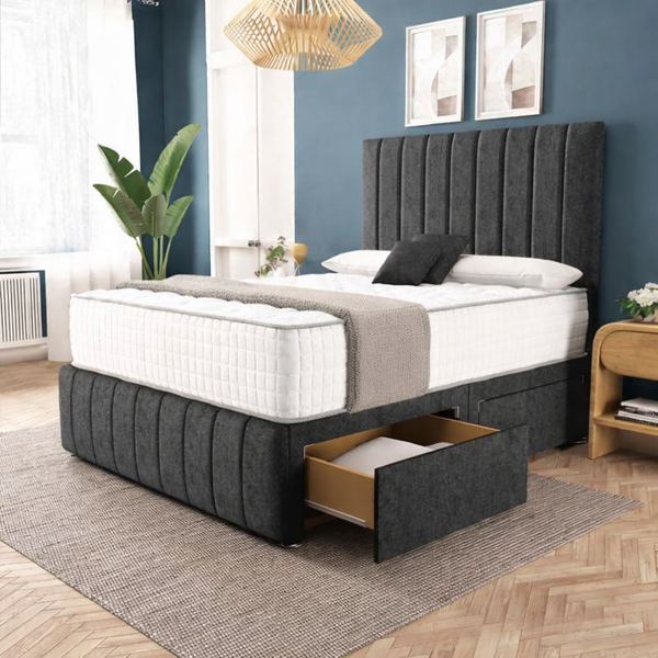 Sydney Divan Bed - Black Chenille